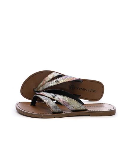 Tongs noires femme chattawak summer