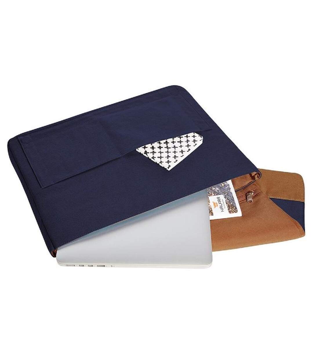 Pochette housse pour ordinateur - 1816522 - bleu marine et brun