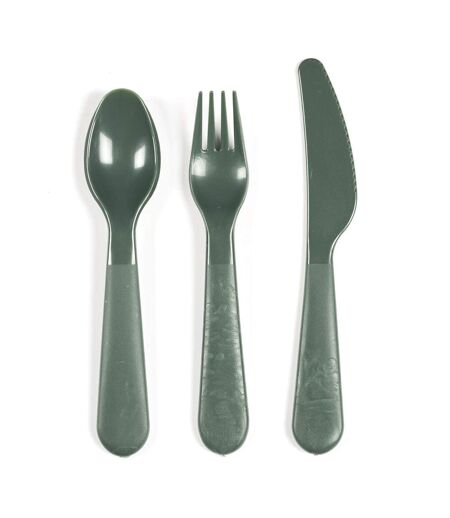 Lot de 12 Couverts Réutilisables Bain de Soleil 19cm Vert & Jaune