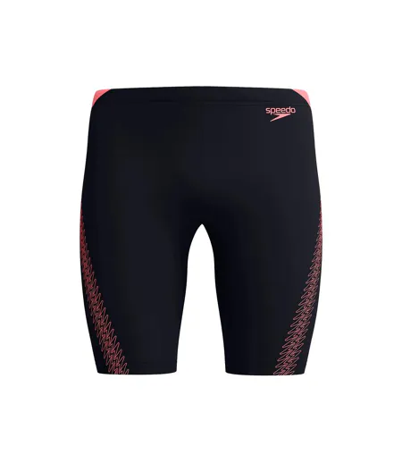 Mens Hyperboom Placement Geometric Jammer Shorts Black Pink Speedo