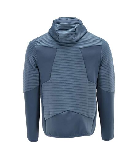 Mens Customised Hooded Fleece Jacket Stone Blue Mascot