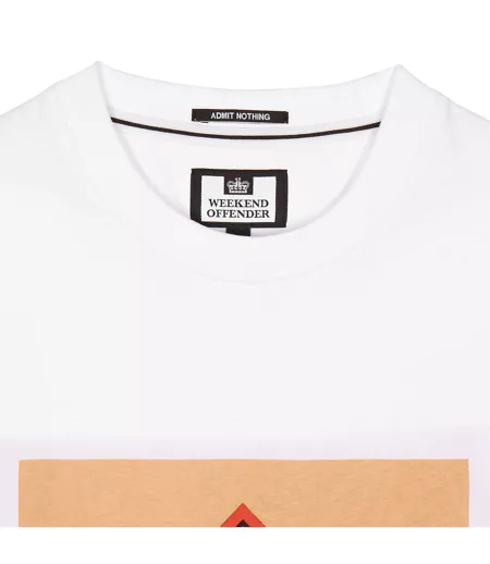 T-shirt Motif/style Attaque Massive Blue Lines Homme Blanc Weekend Offender