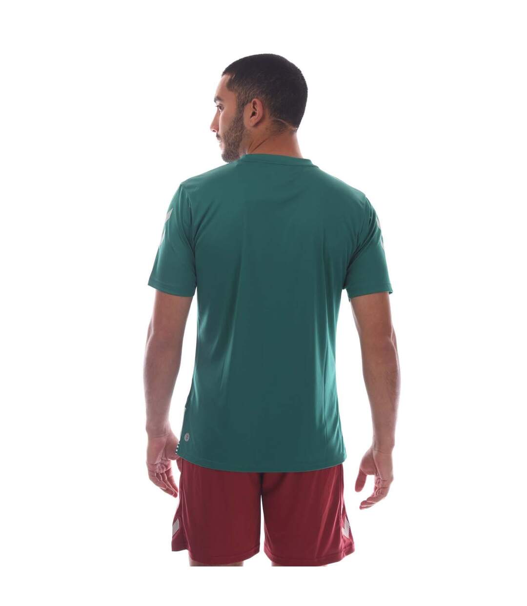 T-shirt Style Rayé Homme Vert Blanc Hummel-3