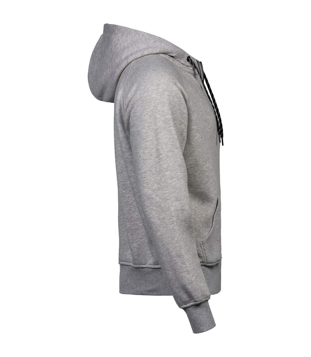 Mens Full Zip Hooded Sweatshirt Heather Grey Tee Jays-3