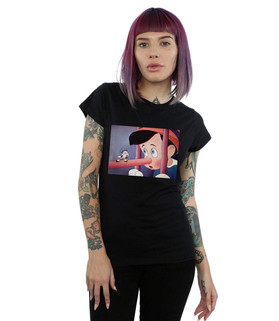 Disney - T-shirt PINOCCHIO NOSE STILL - Femme (Noir) - UTBI15740-2