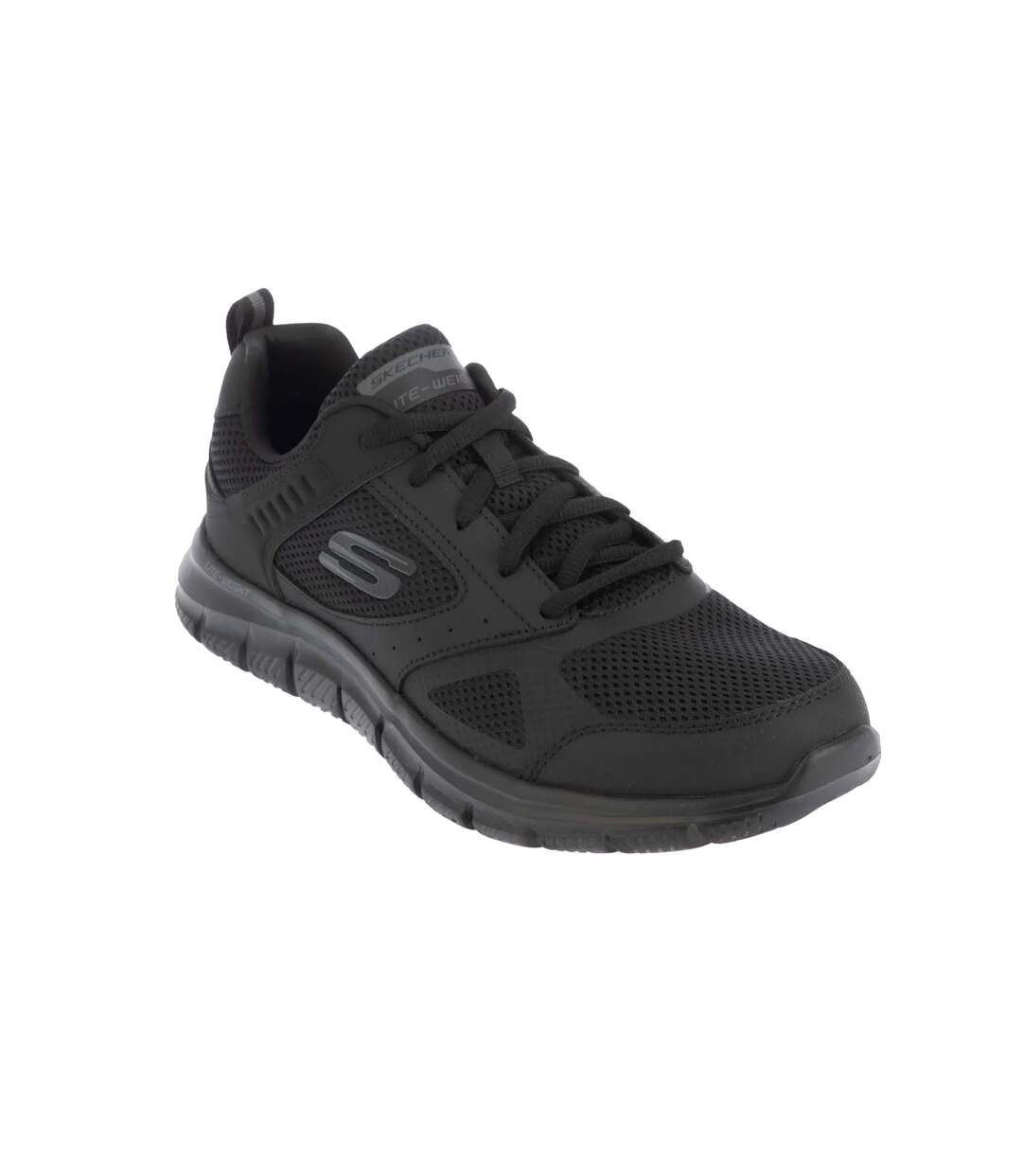 Mens track syntac coated leather trainers black Skechers-1
