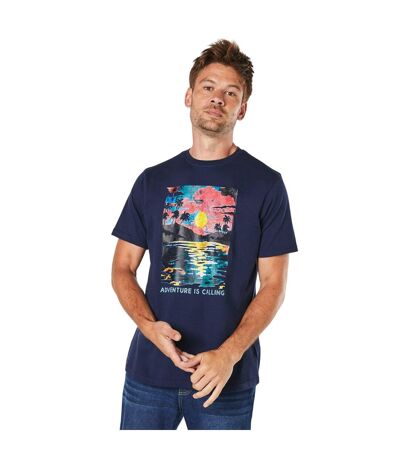 T-shirt adventure is calling homme bleu marine Maine