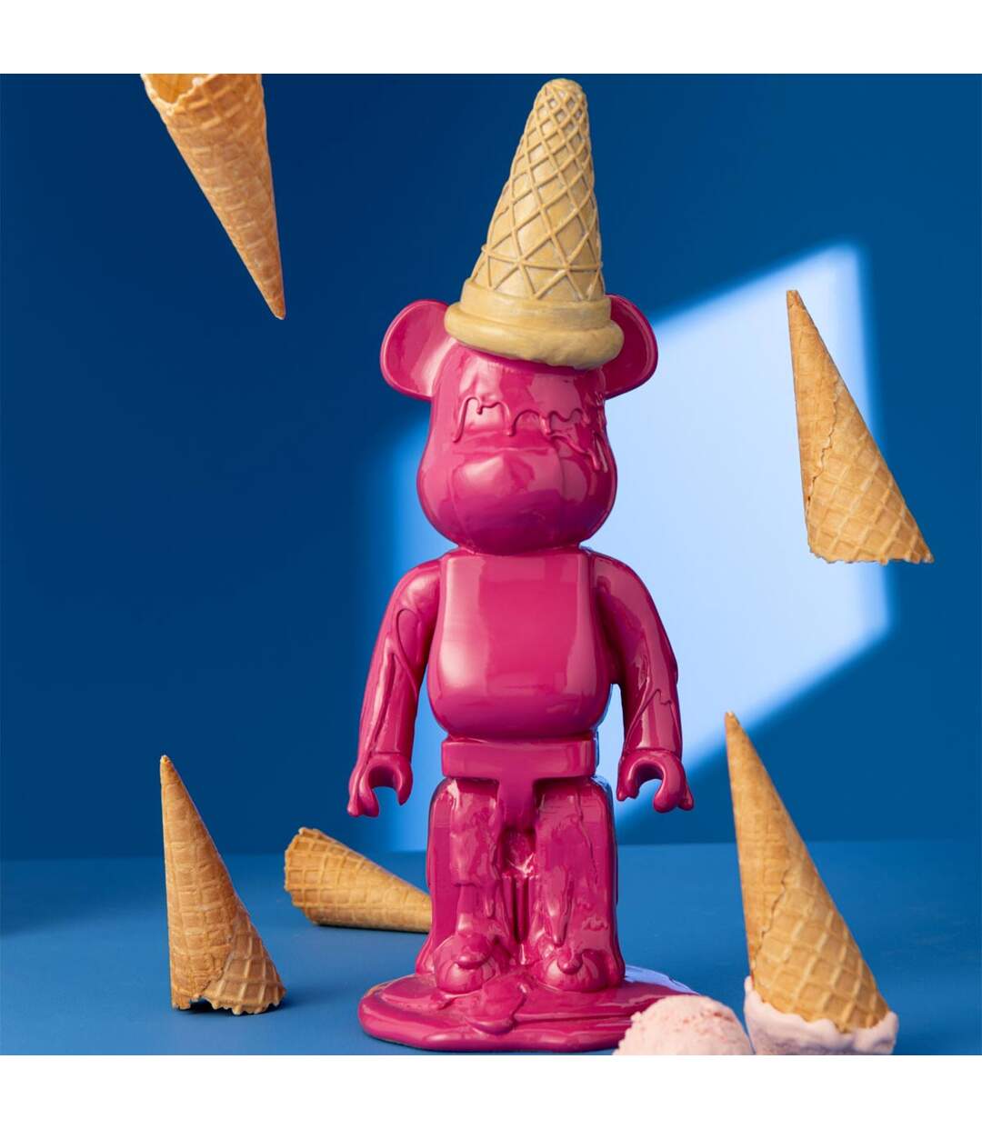 Statuette Déco Ours Cornet Glace 39cm Fuchsia-4