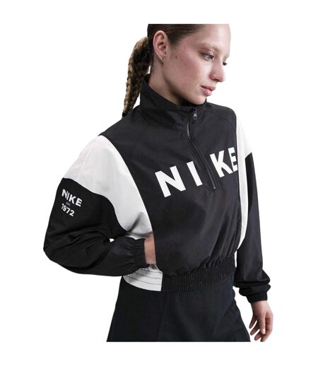 Womens/ladies Colour Block Raglan Windbreaker Black White Nike