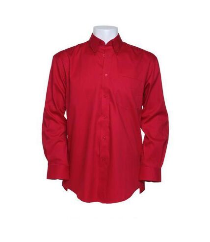 Kustom Kit Mens Long Sleeve Corporate Oxford Shirt (Red)