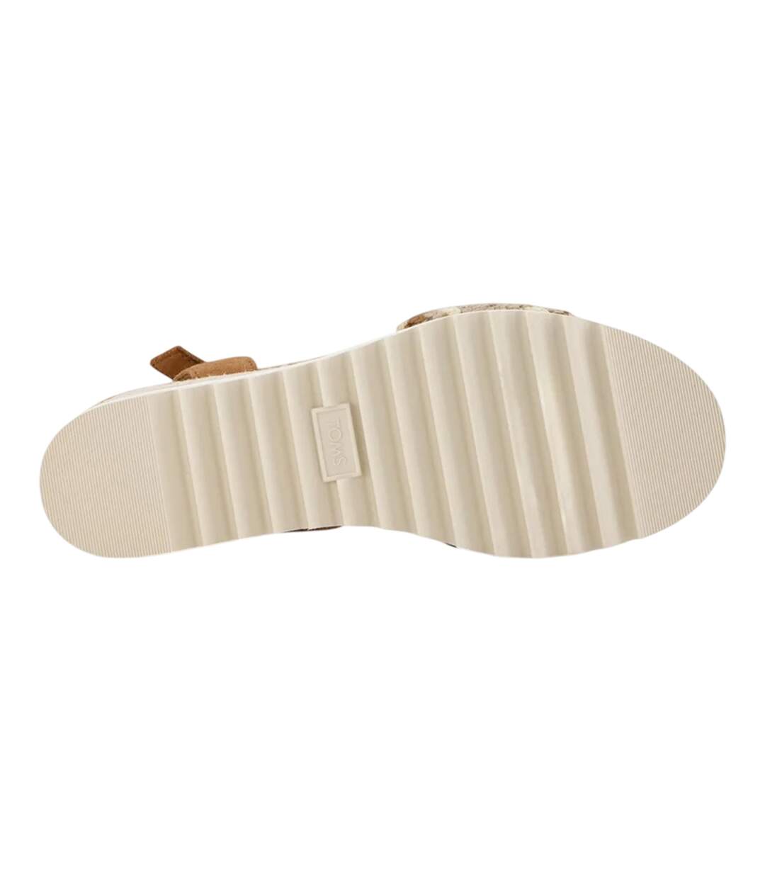 Womens/ladies Diana Suede Wedge Sandals Dark Beige Toms-4