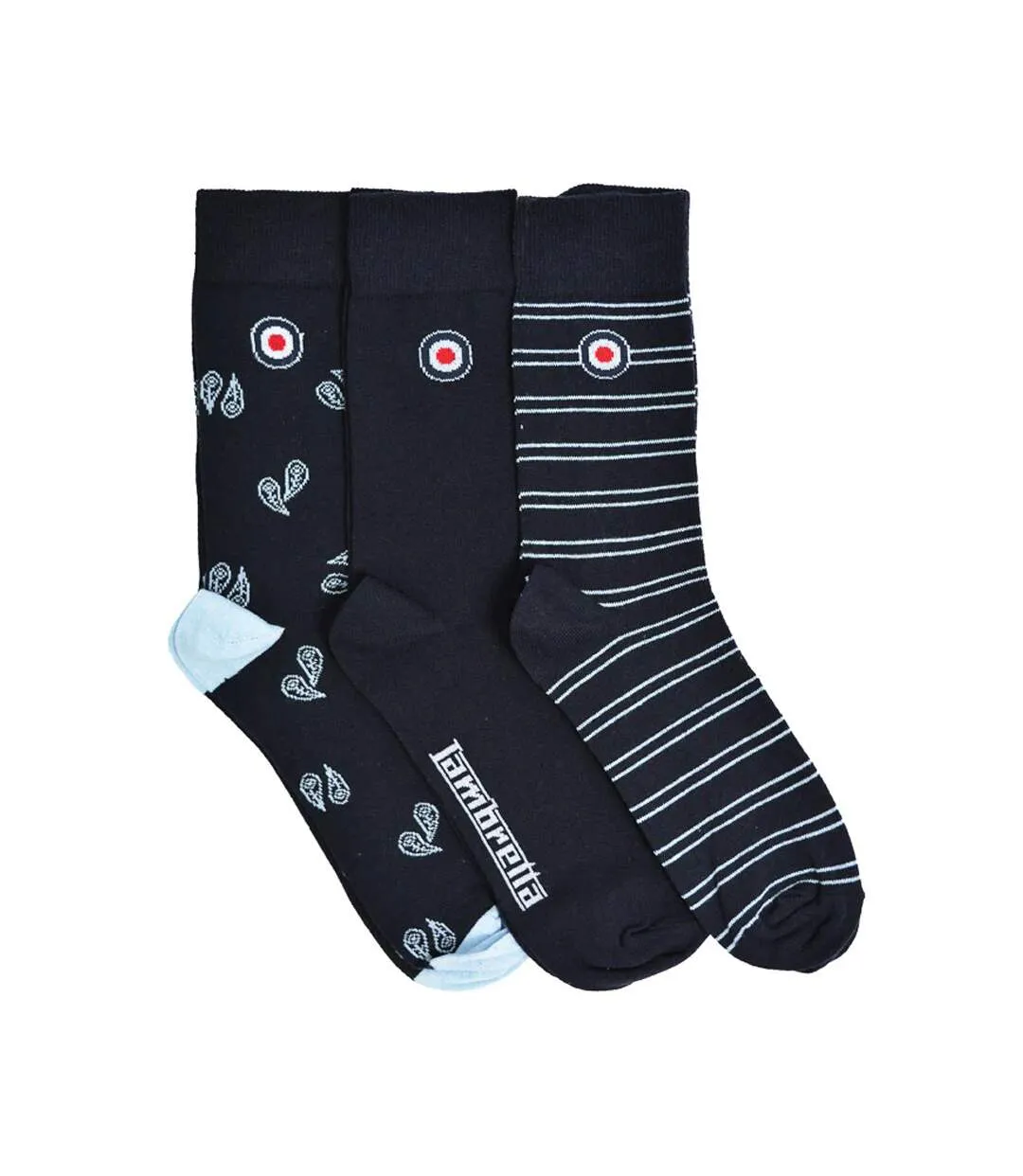 Chaussettes Motif/style Assorti Homme Bleu Marine Bleu Ciel Lambretta-1