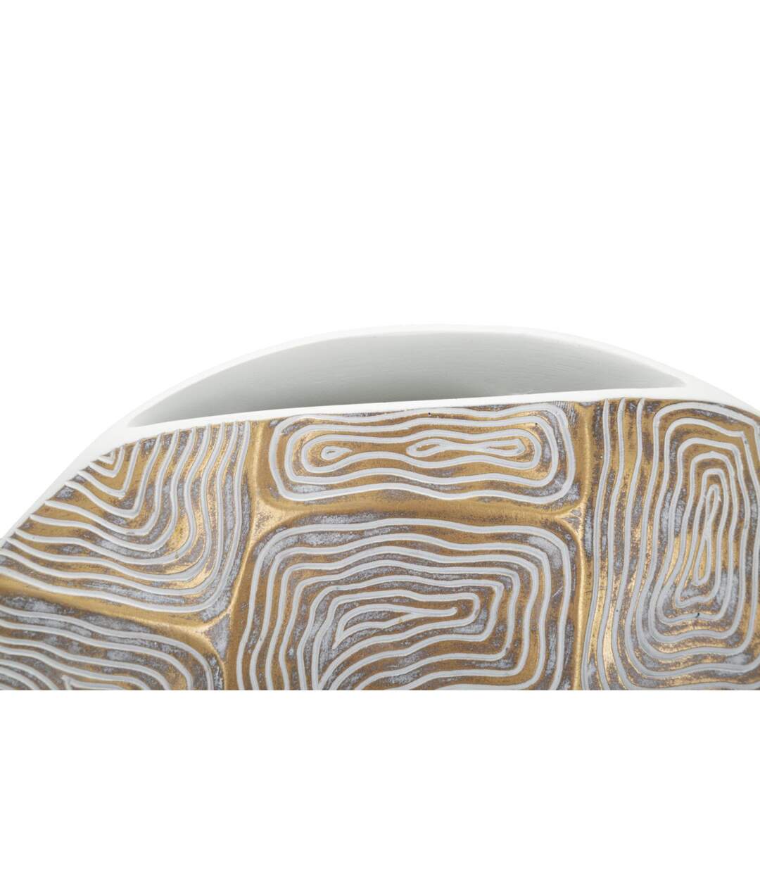 Vase Design en Résine Elips 36cm Or-5