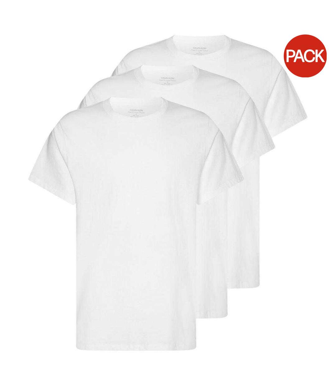 Lot De 3  T-shirts Motif/style Uni Homme Blanc Calvin Klein-2