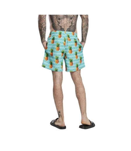 Short De Bain Motif/style Ananas Homme Bleu Orange Vert Urban Classics