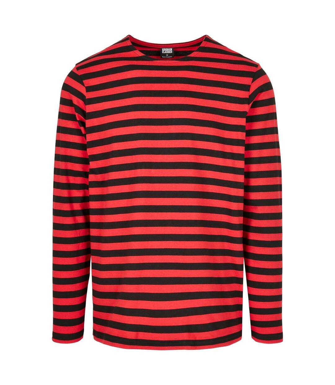 T-shirt Manches Longues Motif/style Rayé Homme Rouge Feu Noir Urban Classics-1