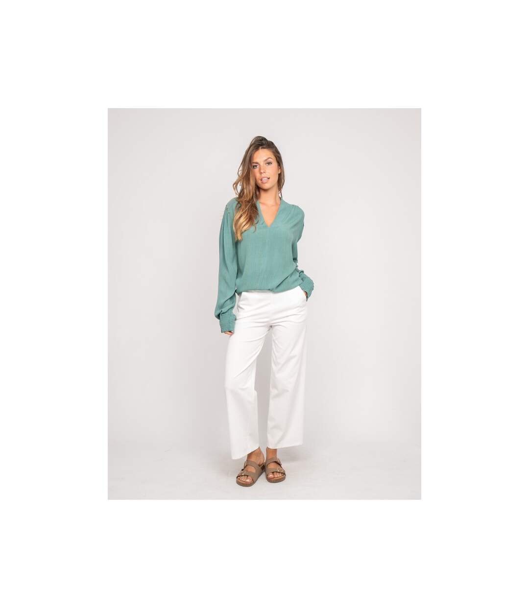 Blouse col v lurex OZAME - Dona X Lisa-4