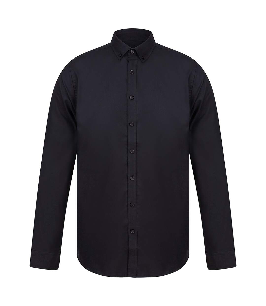 Henbury Mens Modern Long Sleeve Slim Fit Oxford Shirt (Noir) - UTPC3832