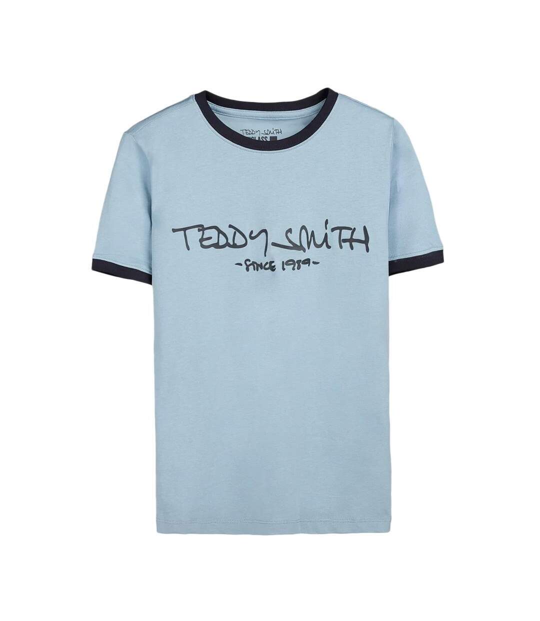 T-Shirt bleu homme teddy smith ticlass-1
