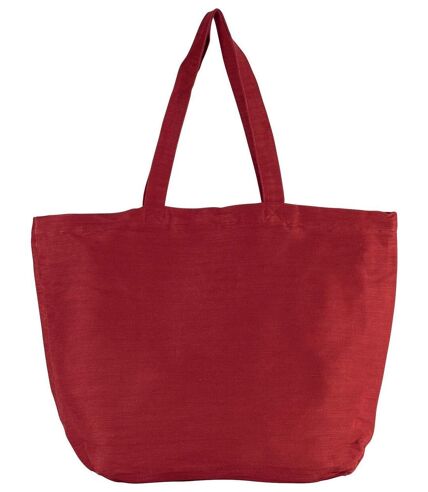 sac en toile fourre tout avec doublure intérieure - KI0231 - rouge carmin délavé