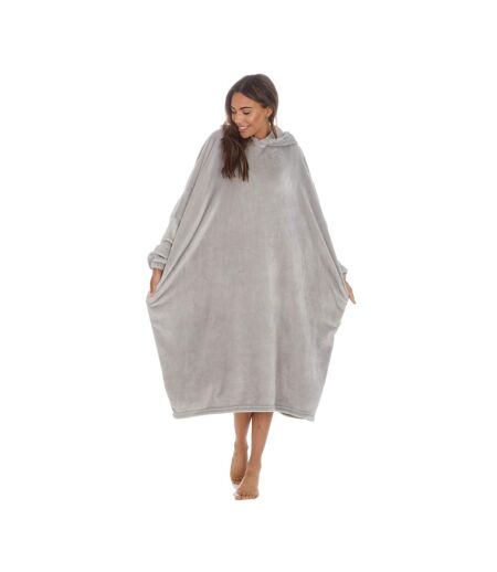 Ladies Sherpa Fleece Hooded Poncho | Snuggle Oversized Wearable Blanket Hoodie