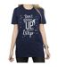 Disney Womens/Ladies Tinker Bell Don't Grow Up Cotton Boyfriend T-Shirt (Bleu marine) - UTBI46446-3