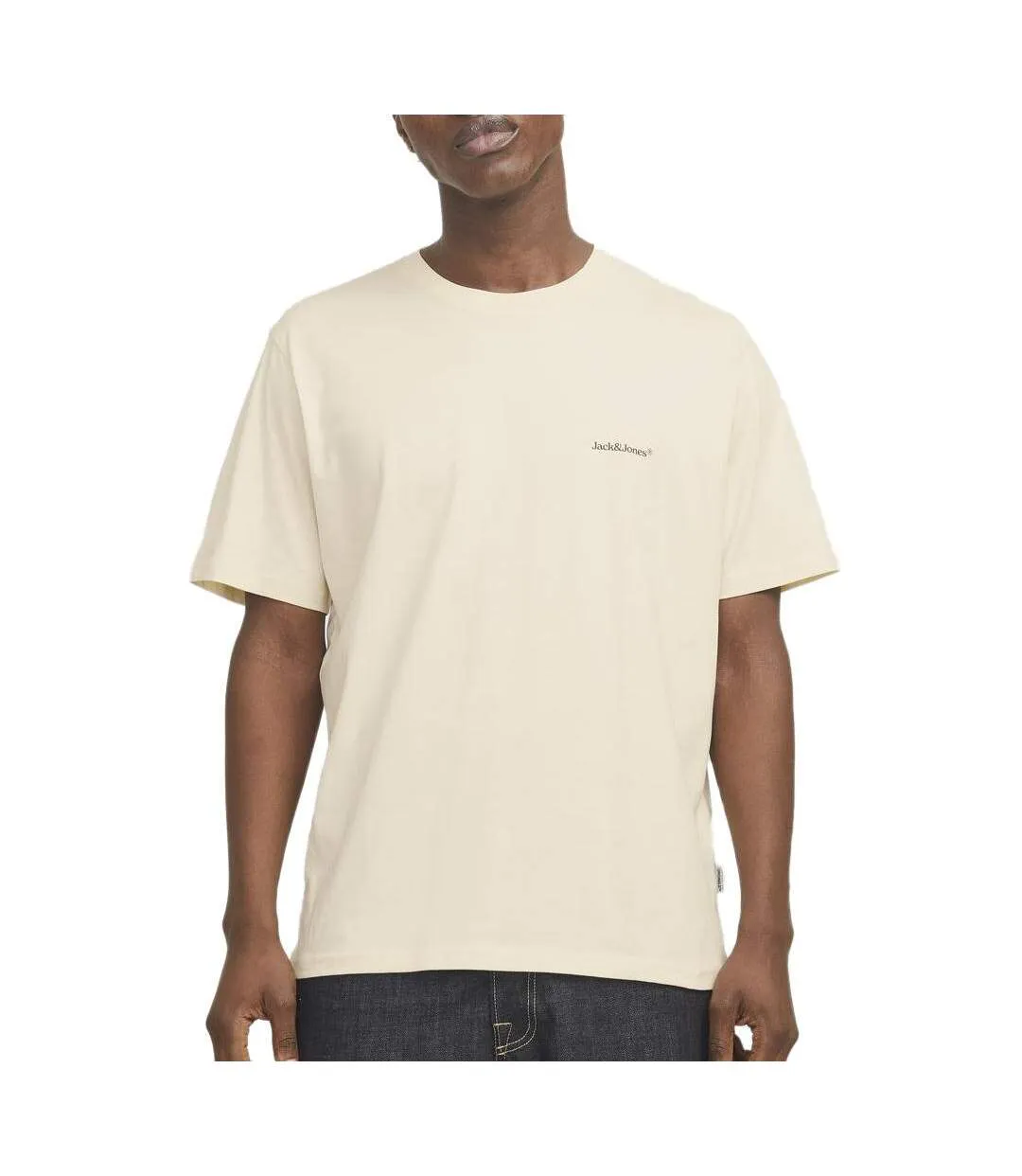 T-Shirt beige homme jack & jones split-1
