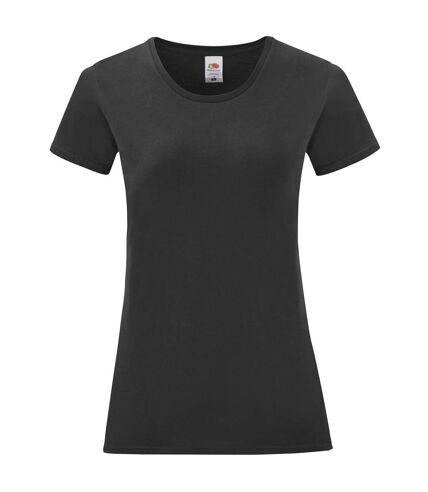 T-shirt iconic femme noir Fruit of the Loom