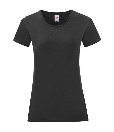 T-shirt iconic femme noir Fruit of the Loom