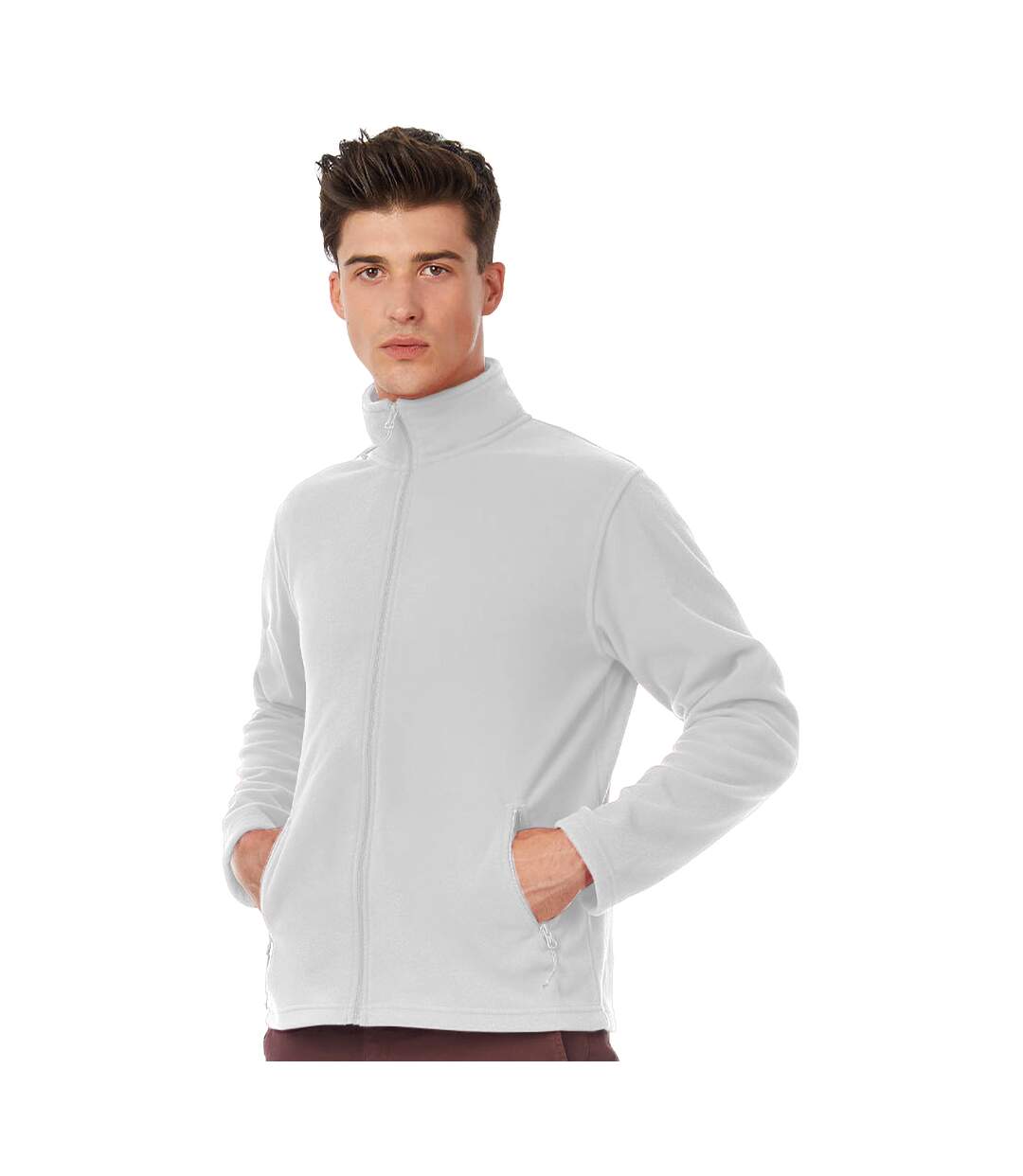 B&C Collection Mens ID 501 Microfleece Jacket (White)