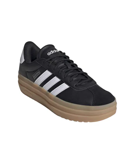 Baskets Court Bold Femme Noir Blanc Marron Pâle Adidas
