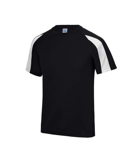 AWDis Cool Mens Contrast Moisture Wicking T-Shirt (Jet Black/Arctic White)