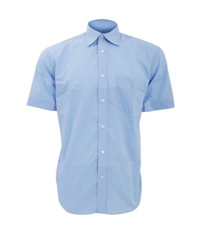 Kustom Kit Mens Short Sleeve Business Shirt (Light Blue)