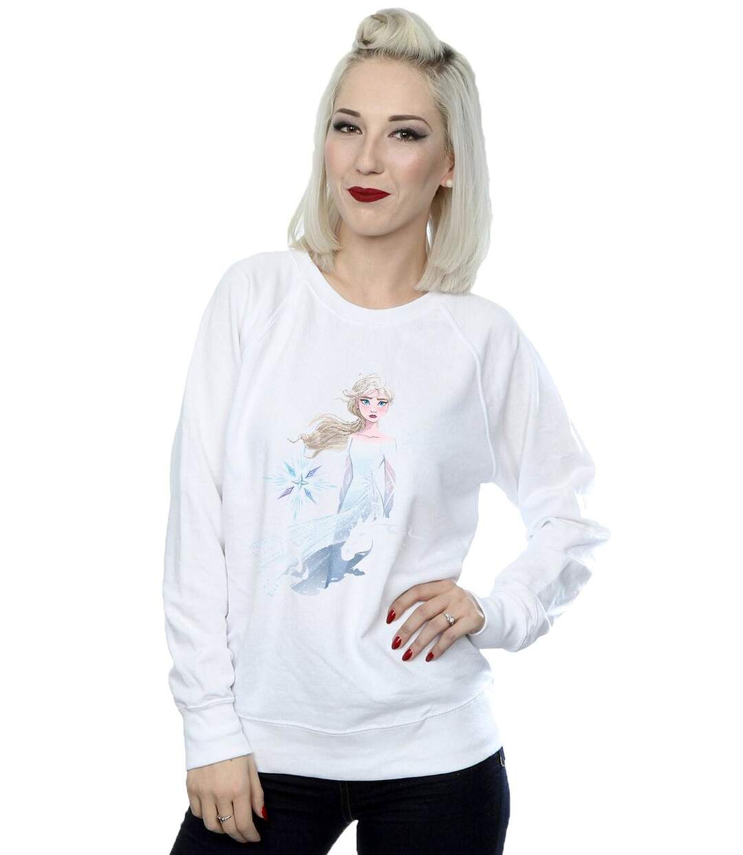 Disney - Sweat FROZEN ELSA NOKK SILHOUETTE - Femme (Blanc) - UTBI18730-2