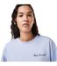 Womens/ladies Logo Crew Neck Crop T-shirt Blue Lacoste-3