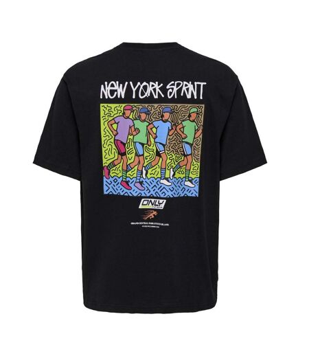 T-shirt noir homme only & sons print logo
