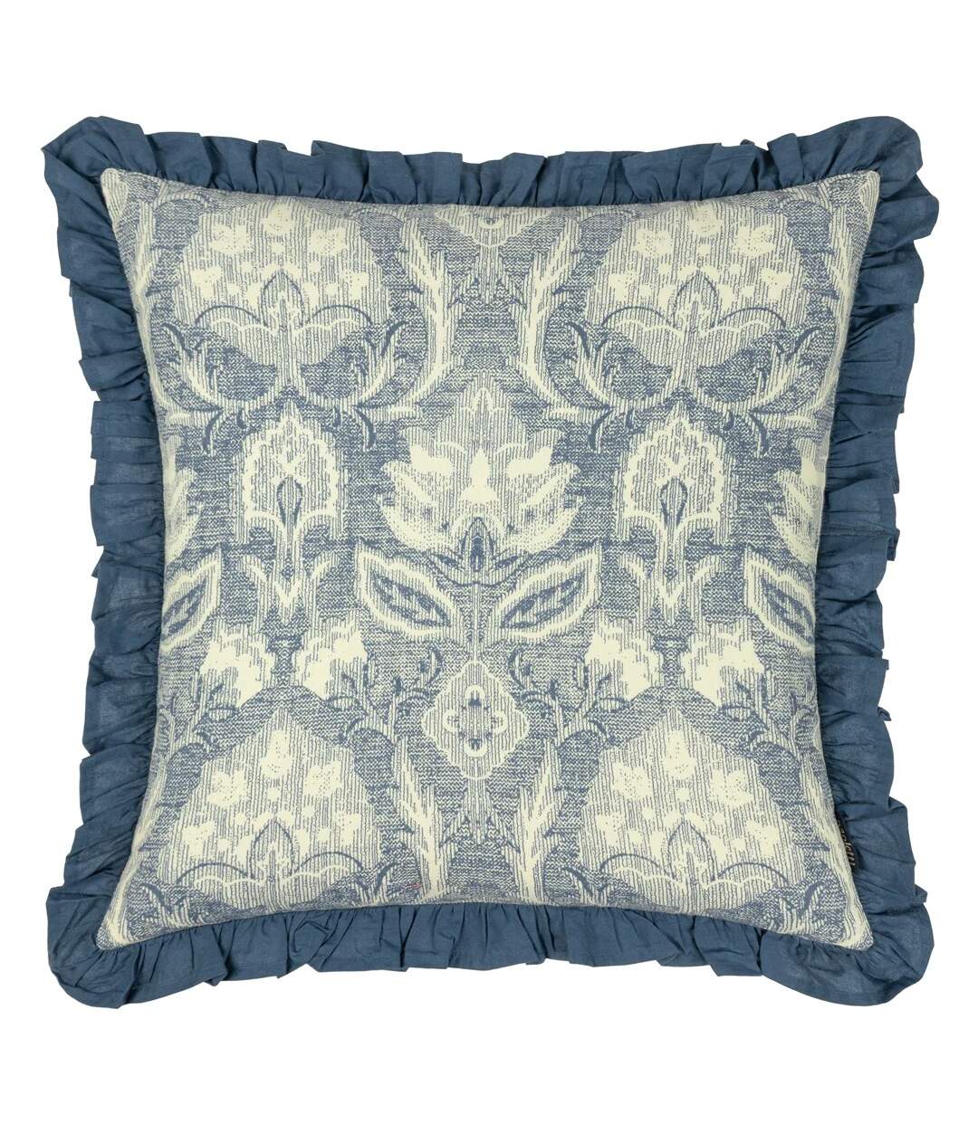 Kirkton pleated floral cushion cover 50cm x 50cm french blue Paoletti