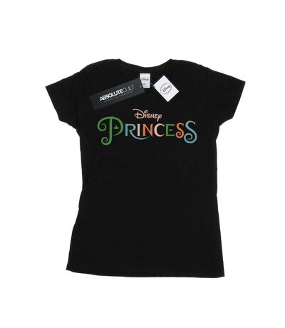 Disney Princess Womens/Ladies Colour Logo Cotton T-Shirt (Black)
