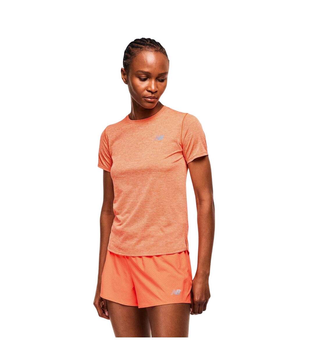 T-shirt Manches Courtes Sport Motif/style Logo Femme Orange New Balance-1