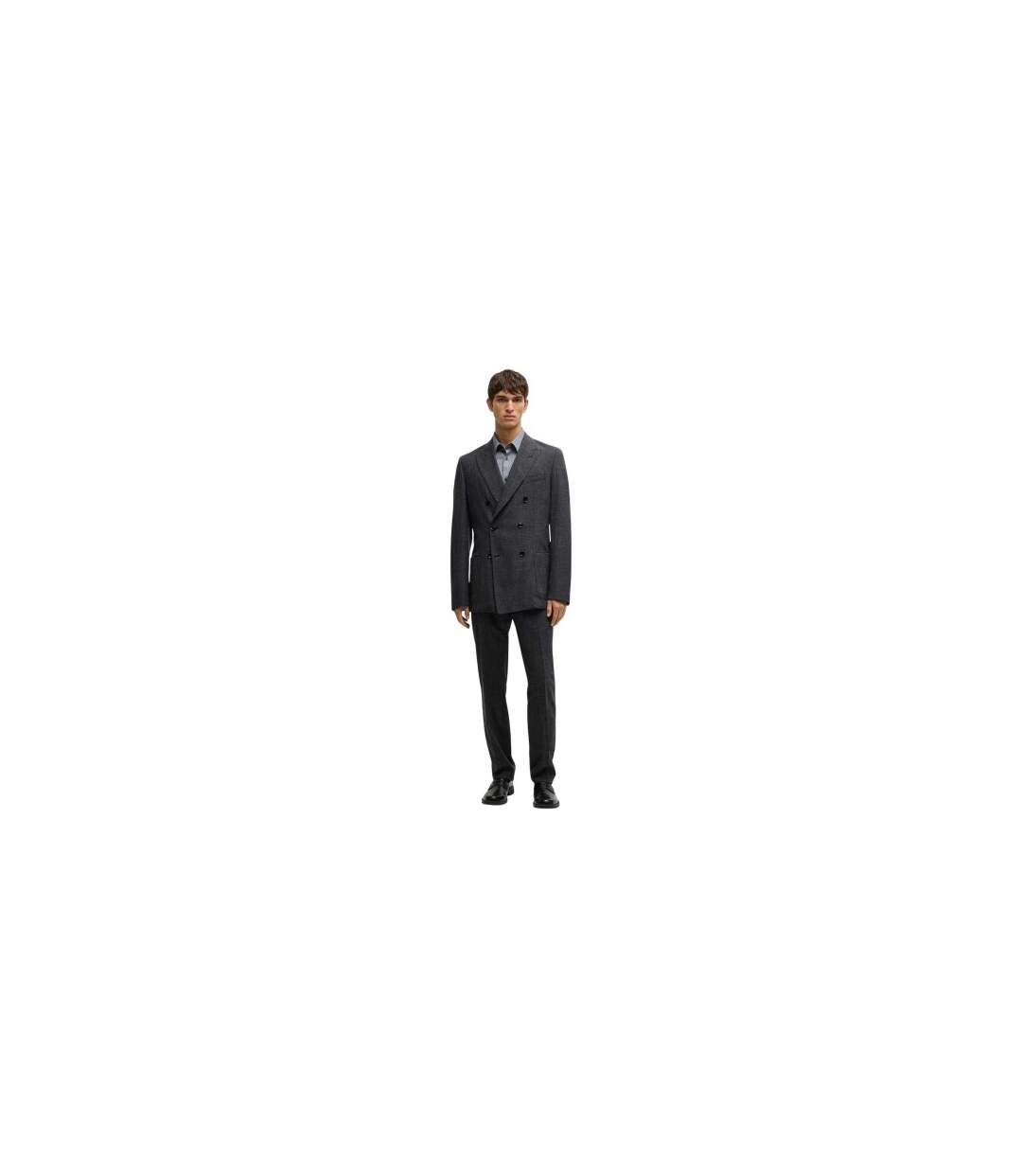 Chemise Habillée Motif/style Géométrique Homme Gris Boss-1