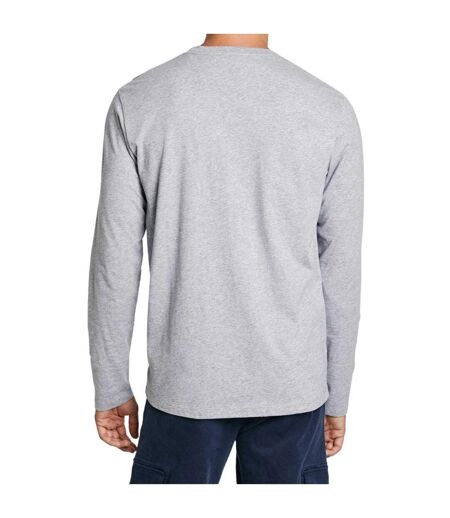 T-shirt Manches Longues Motif/style Logo Homme Gris Pepe Jeans