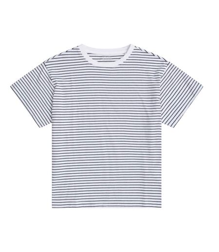 T-shirt Motif/style Rayures Contrastées Idol Femme Blanc Cassé Animal