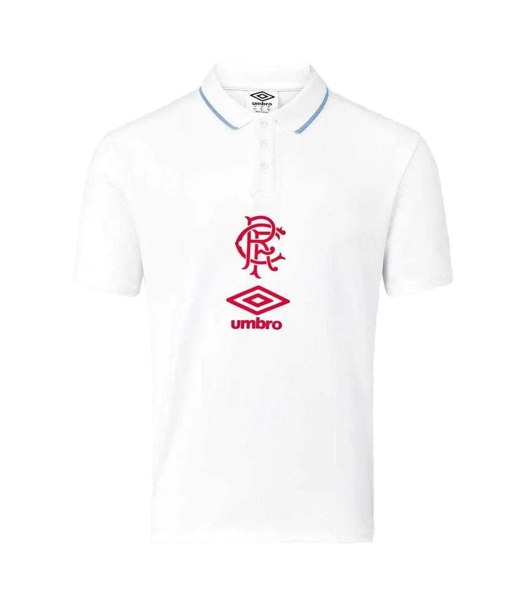 Mens Rangers Fc Short-sleeved Travel Polo Shirt Brilliant White Lollipop Umbro-1