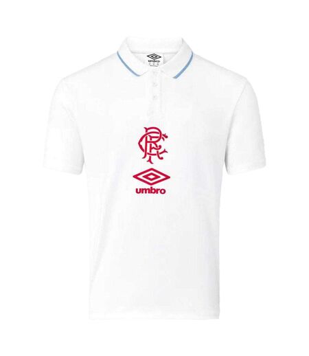 Mens Rangers Fc Short-sleeved Travel Polo Shirt Brilliant White Lollipop Umbro