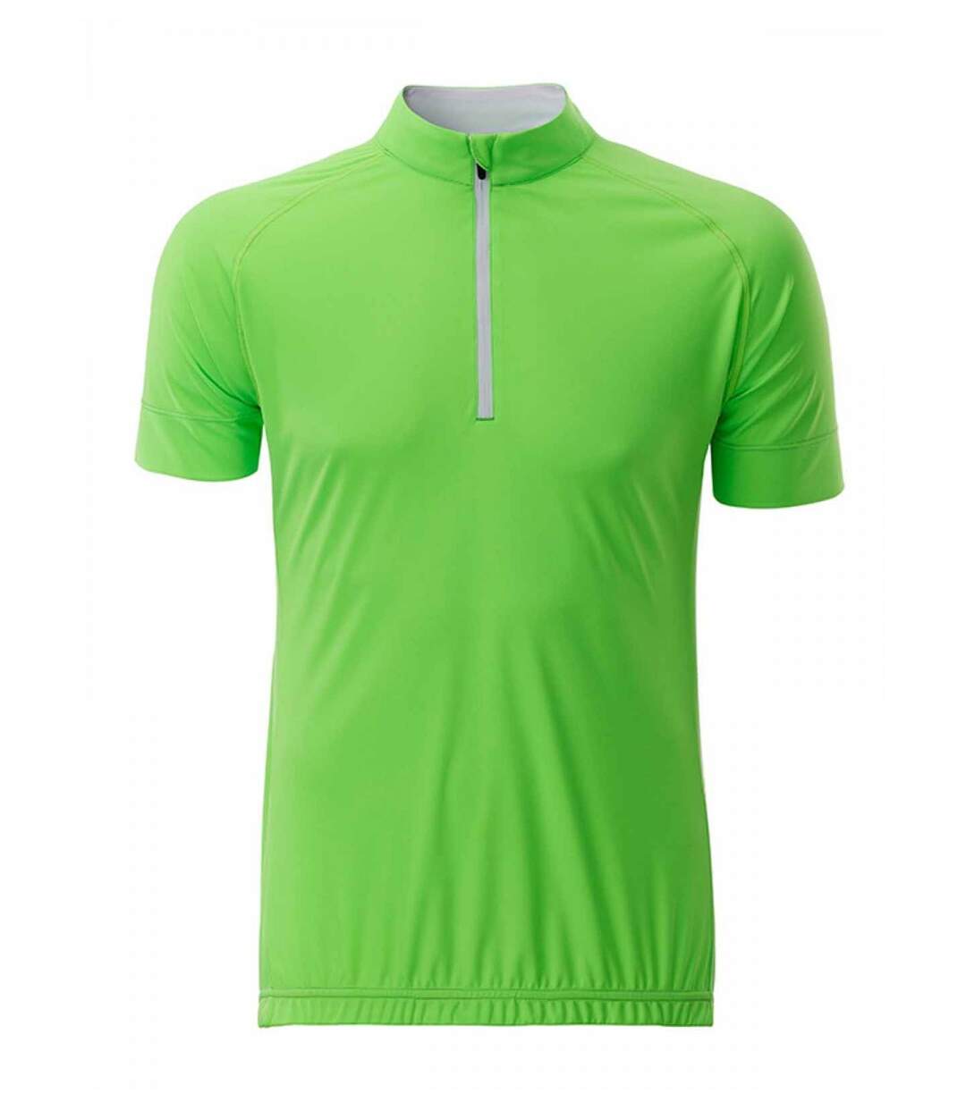 maillot cycliste demi zip - HOMME - JN514 - vert vif-1