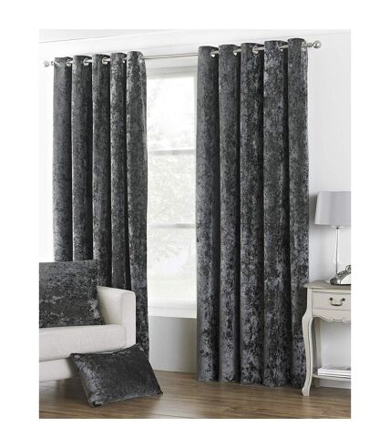 Riva  verona eyelet curtains 46 x 54in pewter Paoletti