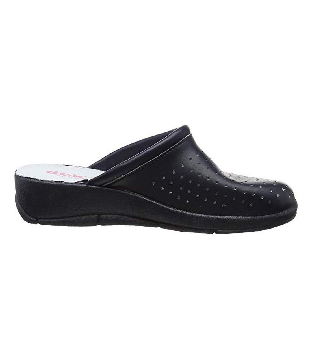 Dek Womens/Ladies Coated Leather Clogs (Black) - UTDF375-3