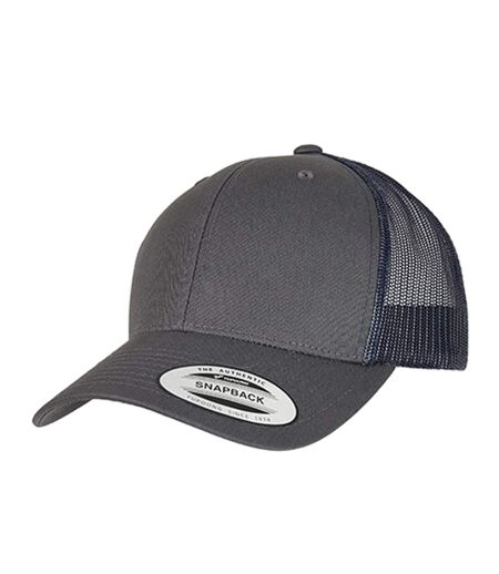 Casquette Trucker Motif/style Rétro Charbon Bleu Marine Flexfit