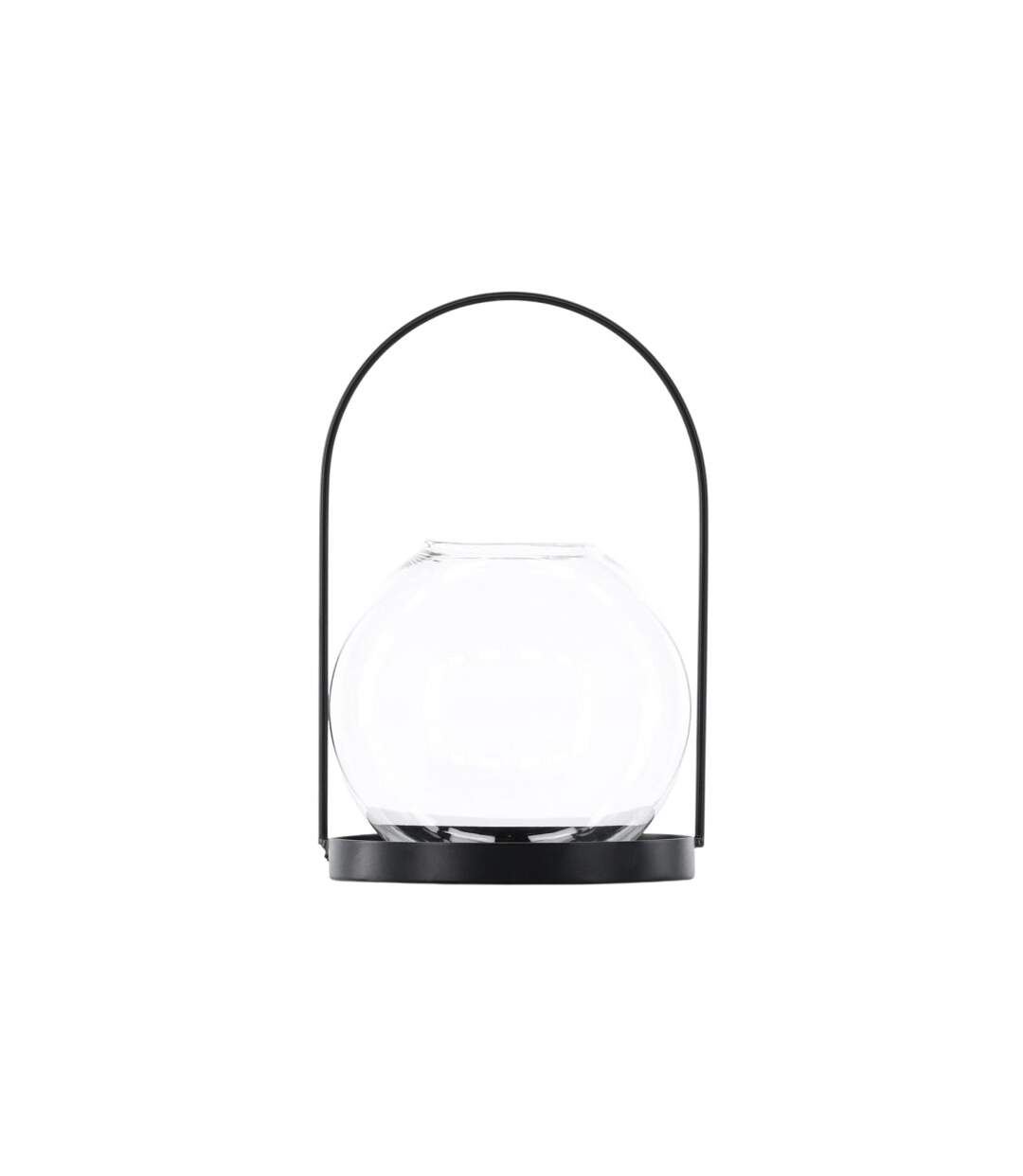 Lanterne Design en Verre Flora 14cm Noir-1