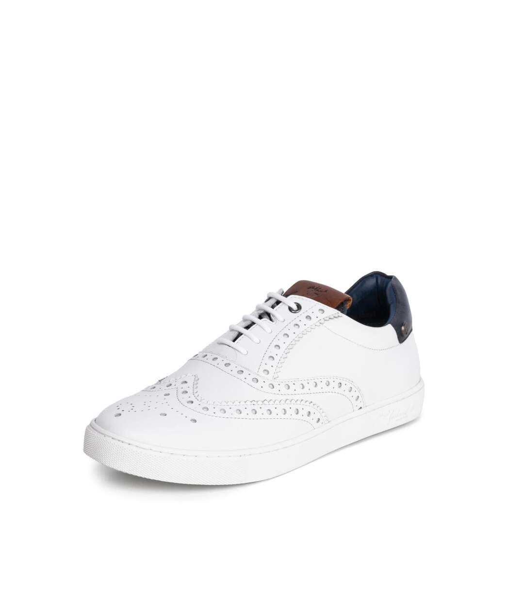 Mens Carlson White Brogue Plimsoll-3